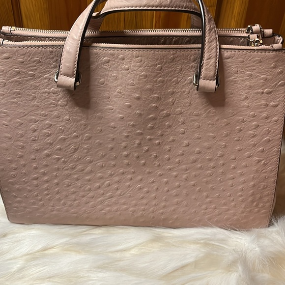 KATE SPADE OSTRICH EMBOSSED BALLET PINK CROSSBODY BAG - Picture 3 of 14